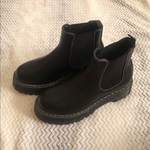 black platform boots